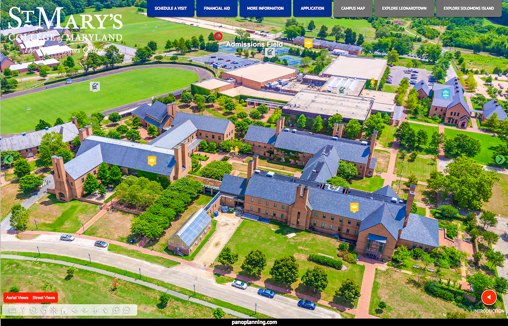 Aerial view of Mid-Campus, St. Mary's College.