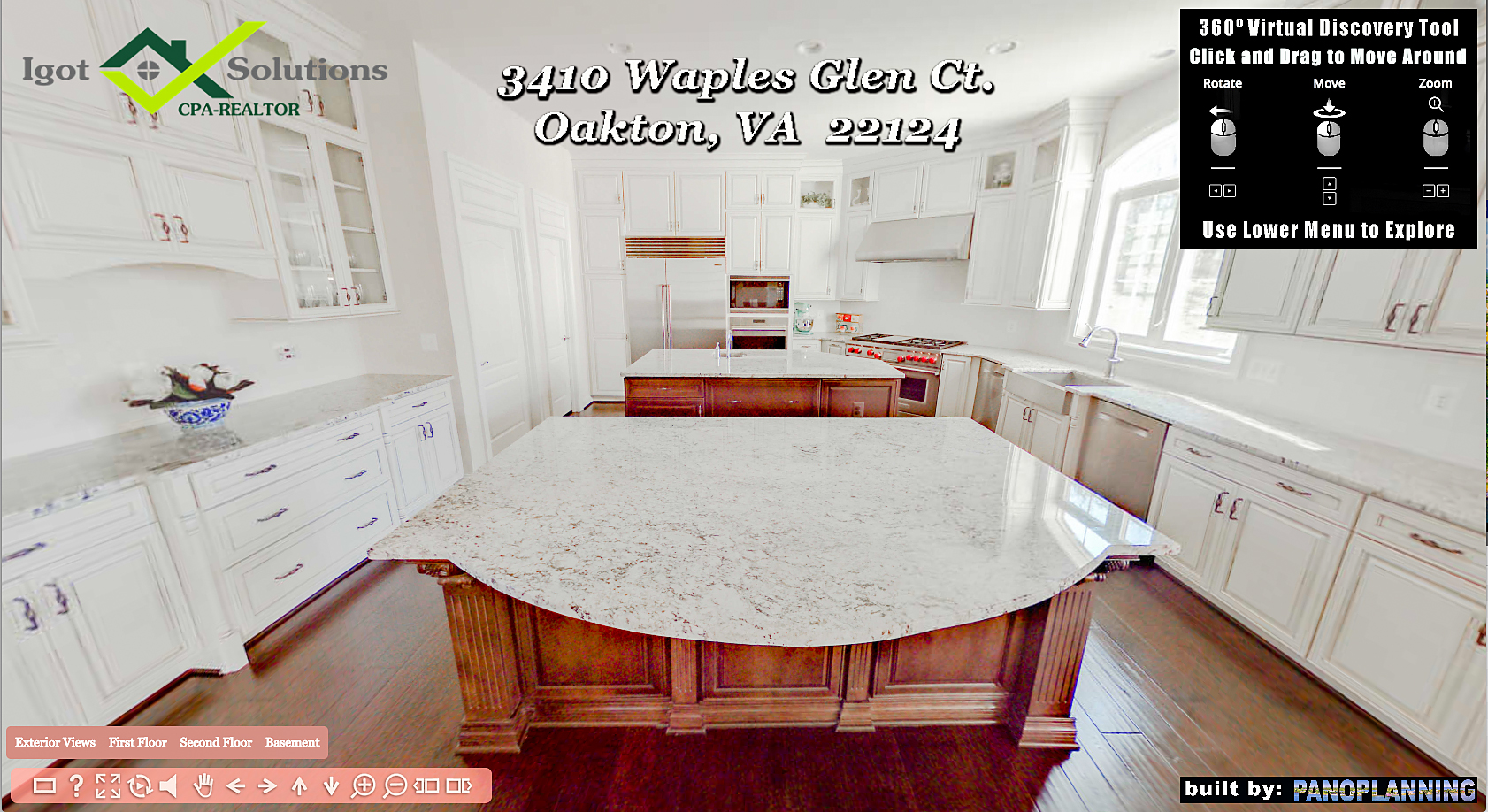 Kitchen view from PanoPlanning's Interior Virtual Discovery Tour.