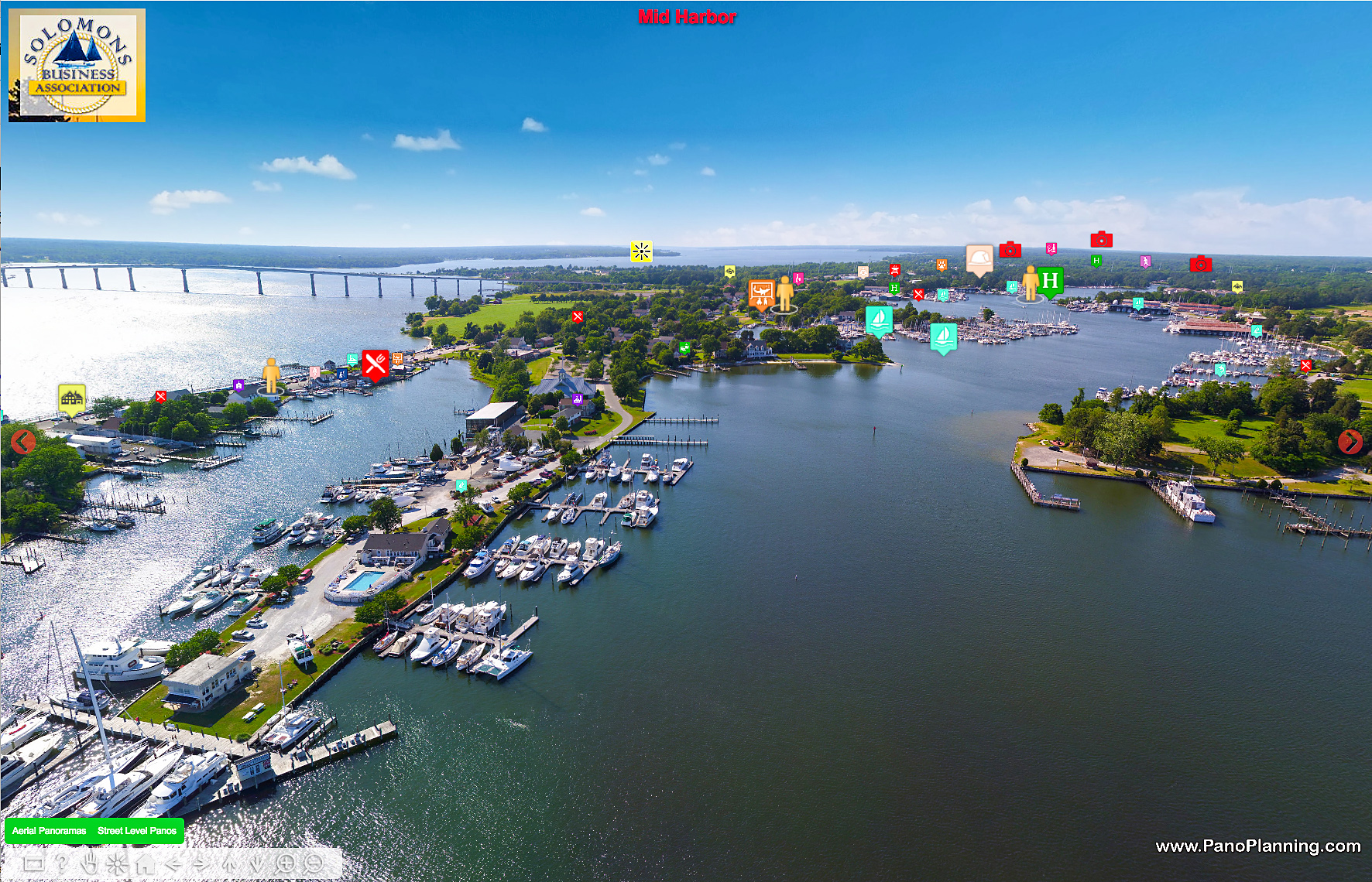 Aerial View Solomons Island Virtual Discovery Tour by PanoPlanning.