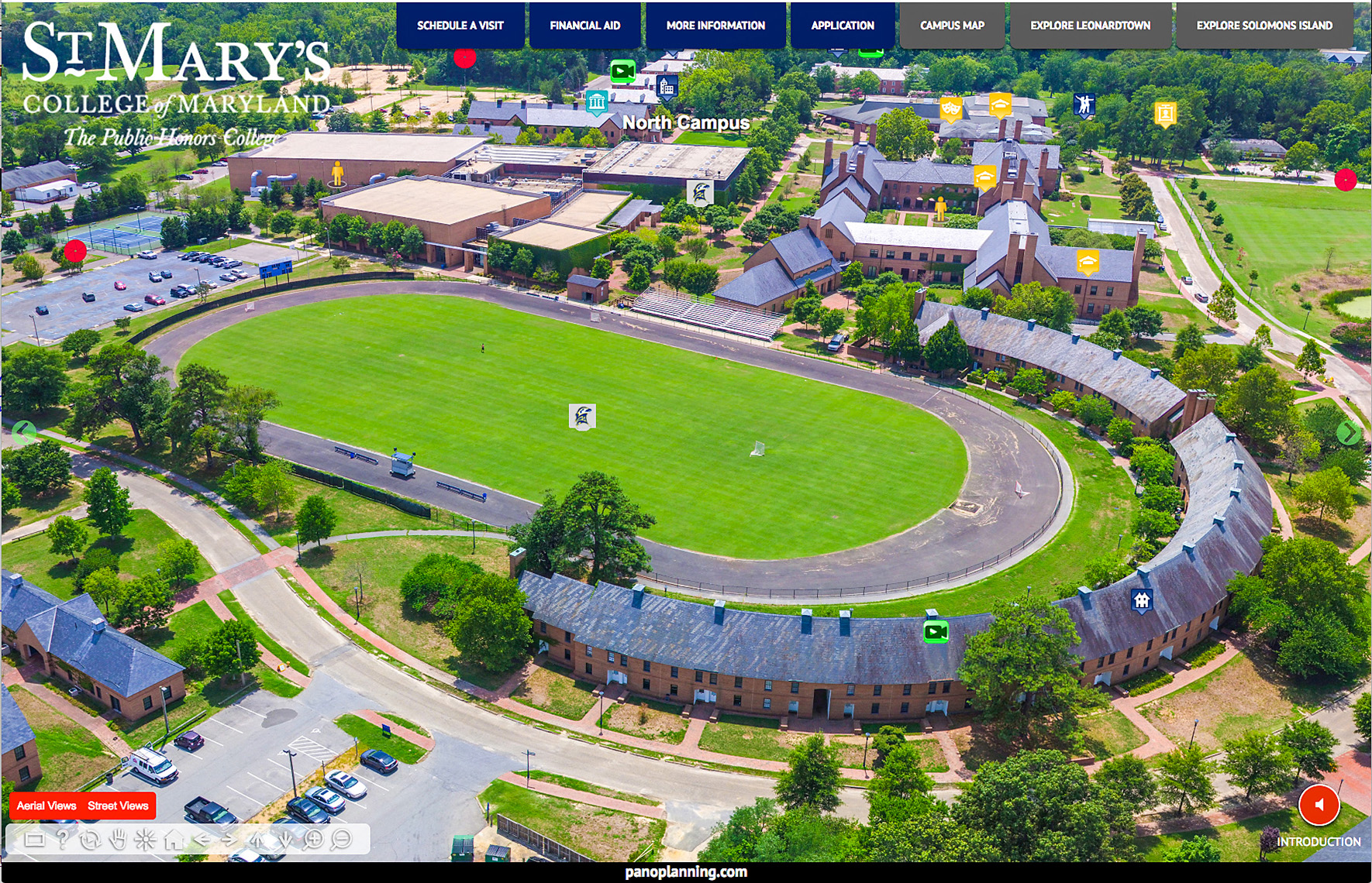 North Campus aerial view of St. Mary's College.