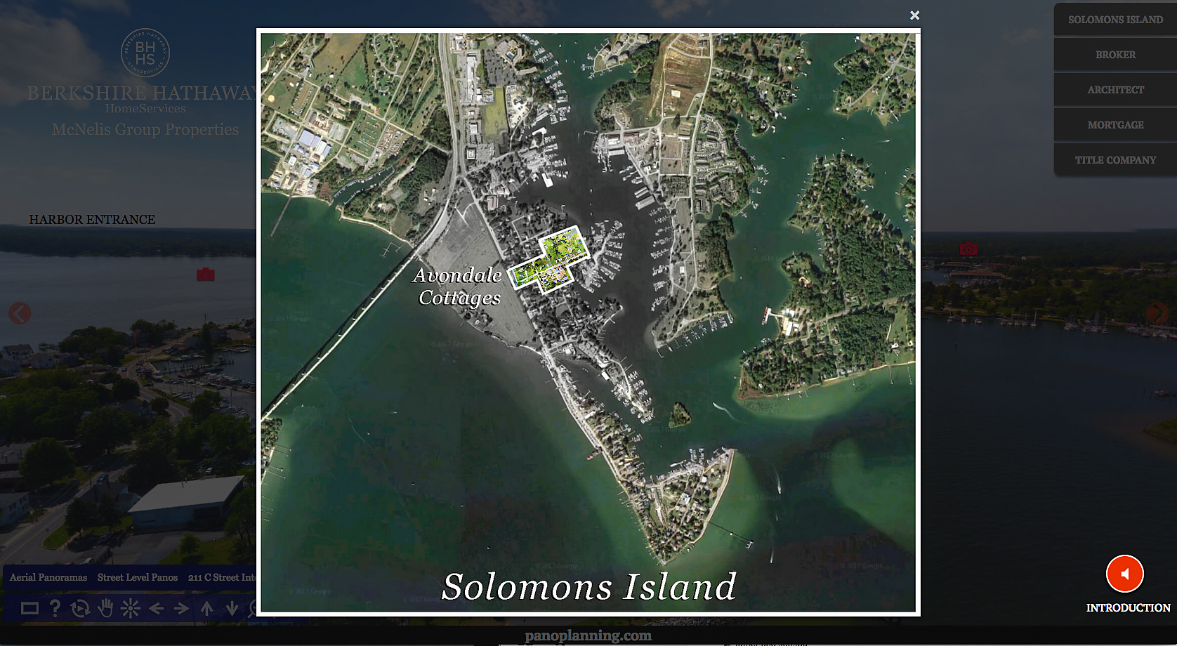 Orientation Map of Solomons Island and Avondale Cottages development.