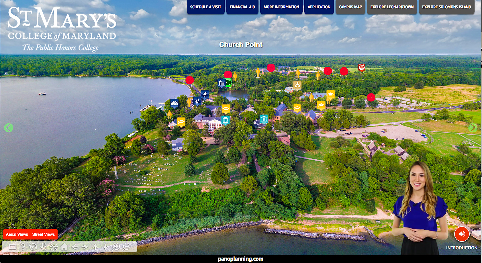 Virtual Discovery Tool landing page for St. Mary's College